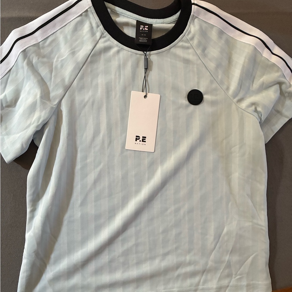 P.E Nation Light Blue and Black Top